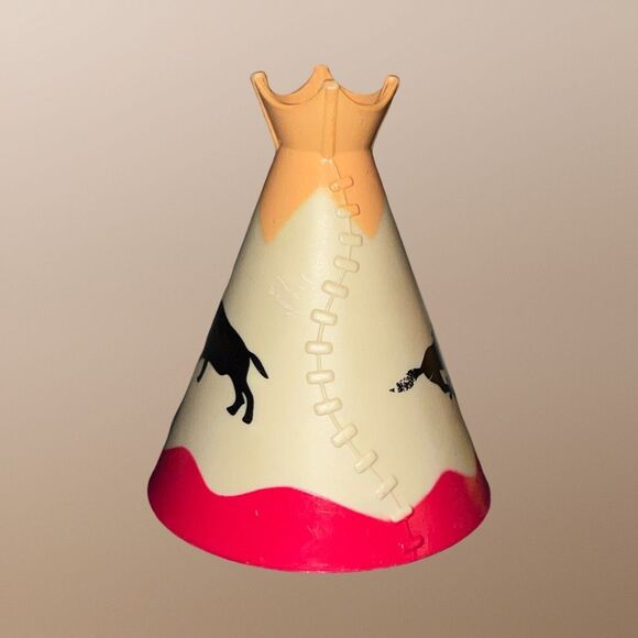 2003 Lincoln Logs Rocky River Trading Post Native American Figures Teepee B17 - Picture 4 of 7